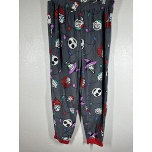 Nightmare Before Christmas Pants Mens Medium Gray Fleece Pajama Lounge Sleep